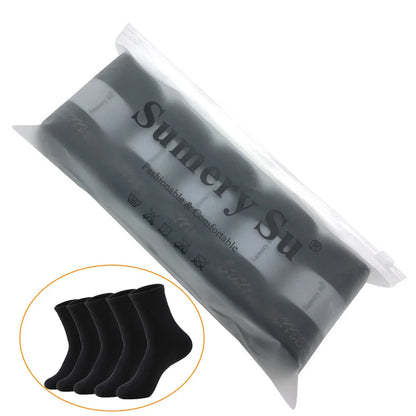 5 Pairs/Lot Socks Men Cotton Running Casual Thick Solid Compression Breathable Outdoor Travel Long High Crew Sock Male 4 Styles