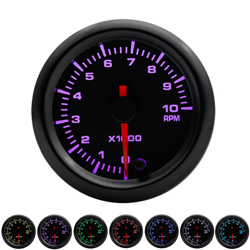 2" 52mm 7 Colors LED Boost/Water temp/Oil temp/Oil pressure/Voltmeter/Air fuel ratio/EGT/Tachometer RPM Car Gauge +Gauge Pods