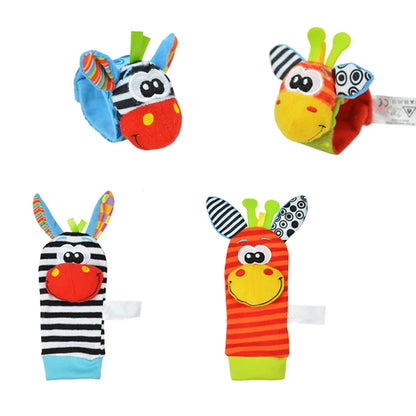 0-12 Months Baby Rattles Cartoon Baby Toys Children Infant Newborn Toys Soft Plush Sock Baby Rattle Toy Wrist Strap Baby Socks