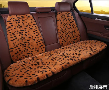 Seat Cushion Leopard Fluffy Pink Covers for Cars Seat Cover Car Decor Accessories Interior for Women for BMW Honda Hyundai LADA