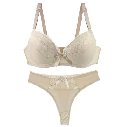 DaiNaFang New Sexy Push Up Bra Sets Padded Solid Lace Underwear For Women BCDE Cup Plus Size Female Lingerie