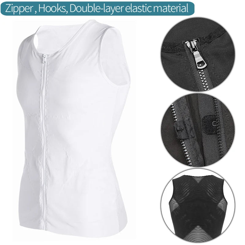 Men Slimming Body Shaper Belly Control Waist Trainer Man Shapewear Modeling Underwear Shapers Corrective Posture Vest Corset