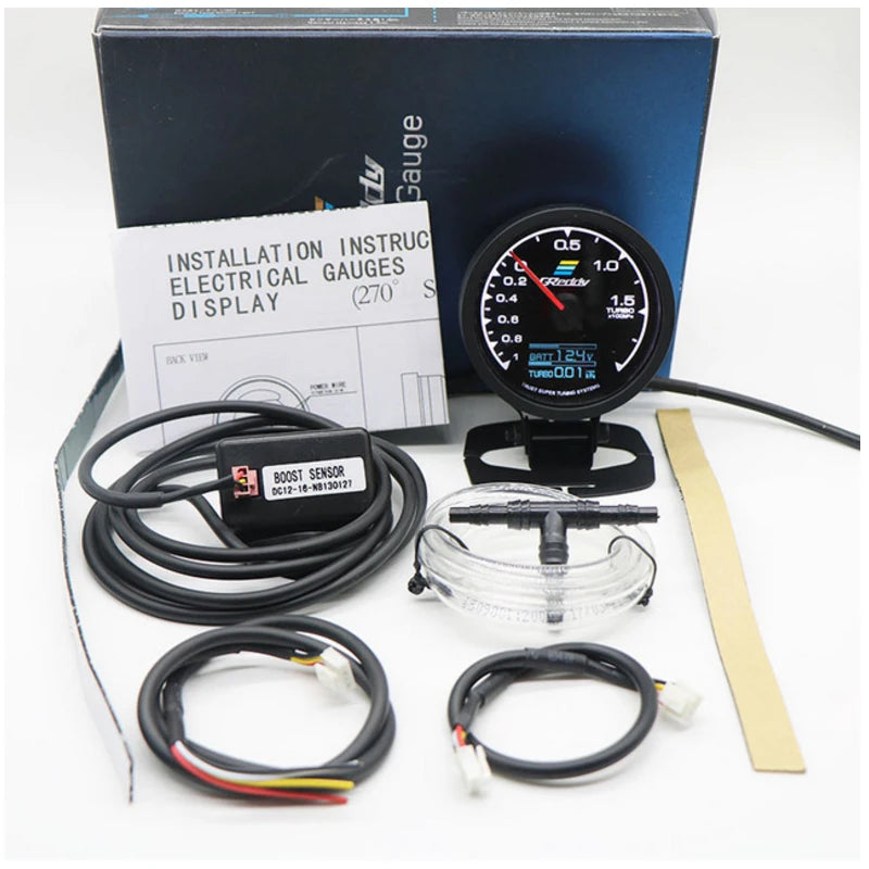 7 Color Turbo Boost Gauge Car Multi LCD Digital Display  Racing Meter GReddi Turbine Water Temp Oil temp Gauge 62mm 2.5 Inch