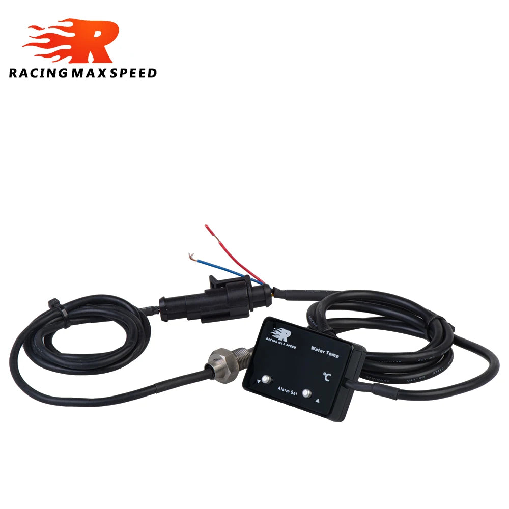 12v Dc Auto digital water temp Meter red display Square water temperature gauge Skyline WRX Evo MPS with 1/8 npt sensor