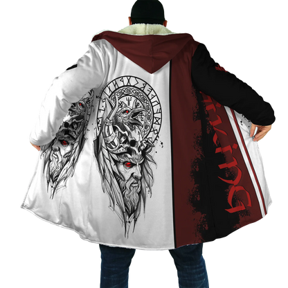 2021 Winter Mens Hooded cloak Raven Tattoo symbol 3D Printing Fleece wind breaker Unisex Casual Thick Warm Hood cloak PF16