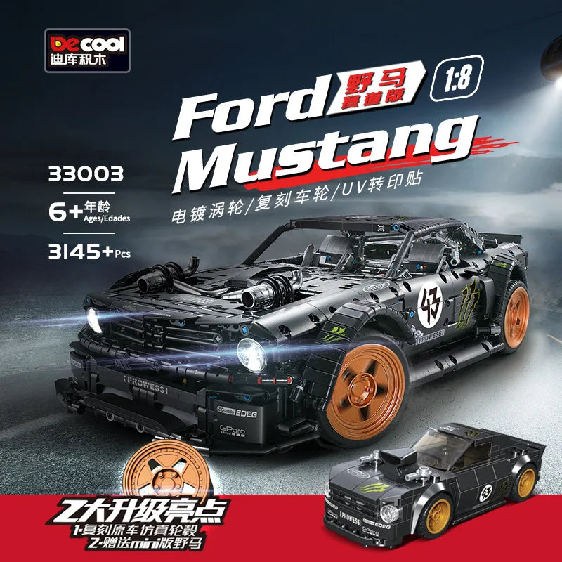 IN STOCK Technical 33003 RC Ford Mustanged Hoonicorn RTR V2 Racing Car MOC-22970 Building Blocks Bricks Toys For Kid Gift