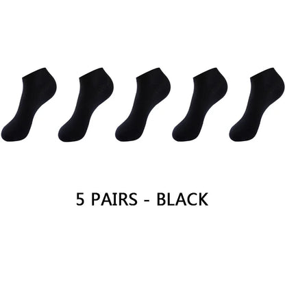 10Pairs/lot Bamboo Fiber Men Socks Large Size Short Ankle Business Black Male Meias Socks Breathable Men Plue Size EU38-48