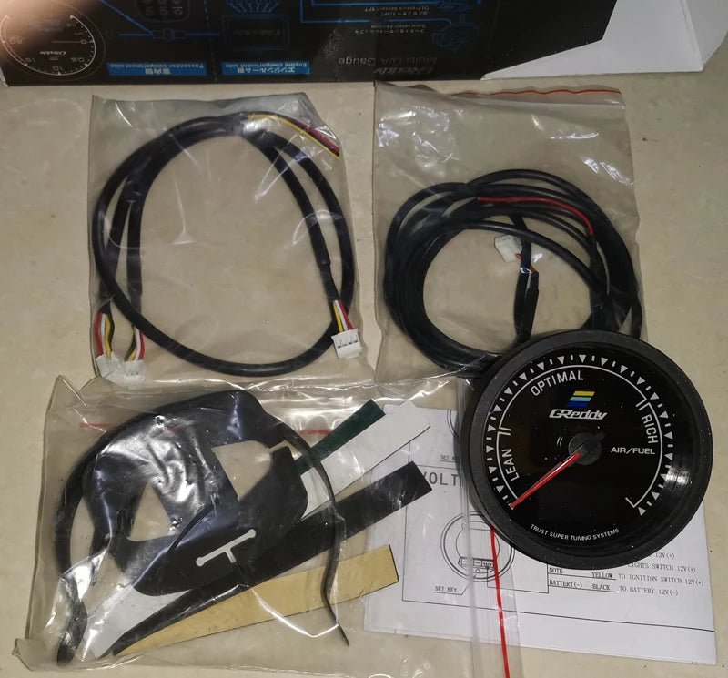 62mm GReddi  Water Temp Gauges LCD Digital Display Turbo Boost Oil Pressure Air Fuel Ratio Exhaust Fuel Volta Rpm Racing Meter