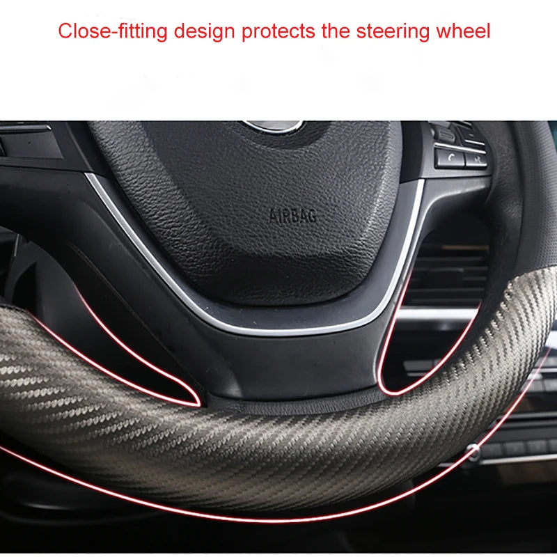 Carbon Fiber Car Steering Wheel Cover For Seat Leon 5F Mk3 2013-2021 Ibiza 6J Tarraco Arona Ateca Alhambra Auto Accessories
