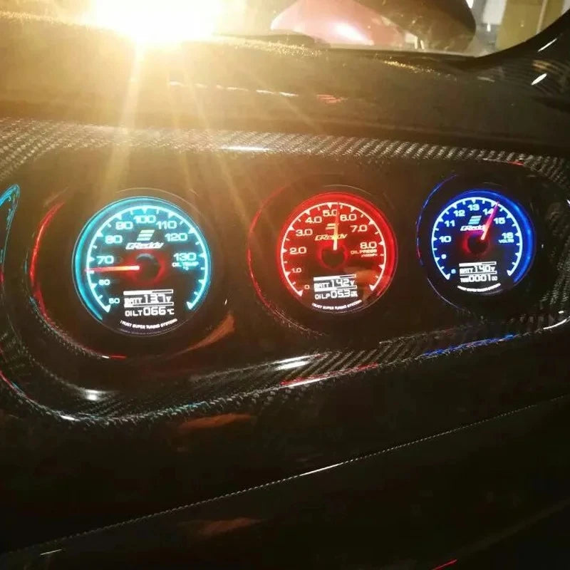 7 Color Turbo Boost Gauge Car Multi LCD Digital Display  Racing Meter GReddi Turbine Water Temp Oil temp Gauge 62mm 2.5 Inch
