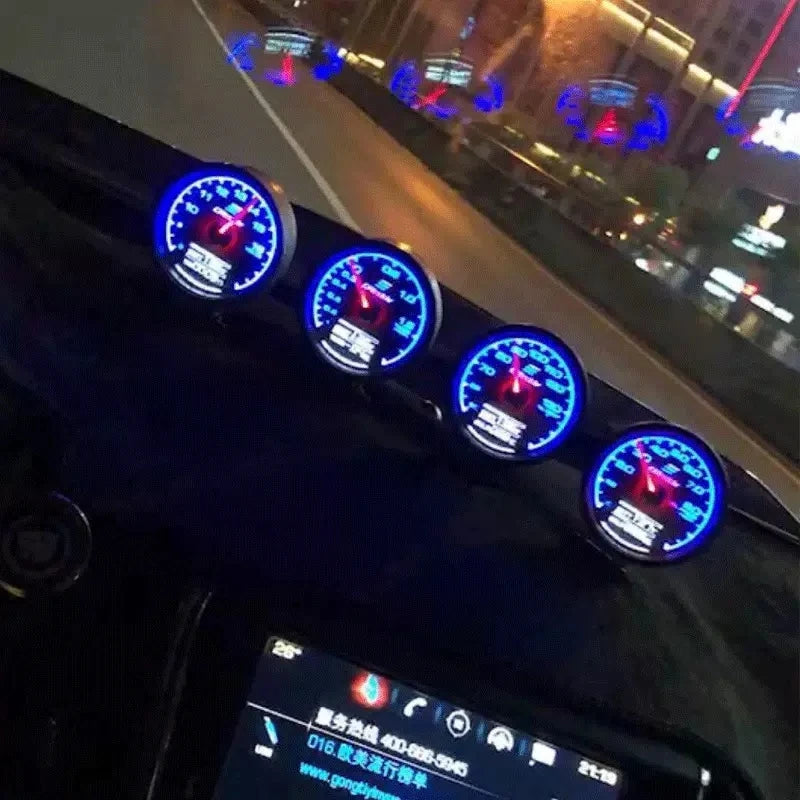 7 Color Turbo Boost Gauge Car Multi LCD Digital Display  Racing Meter GReddi Turbine Water Temp Oil temp Gauge 62mm 2.5 Inch