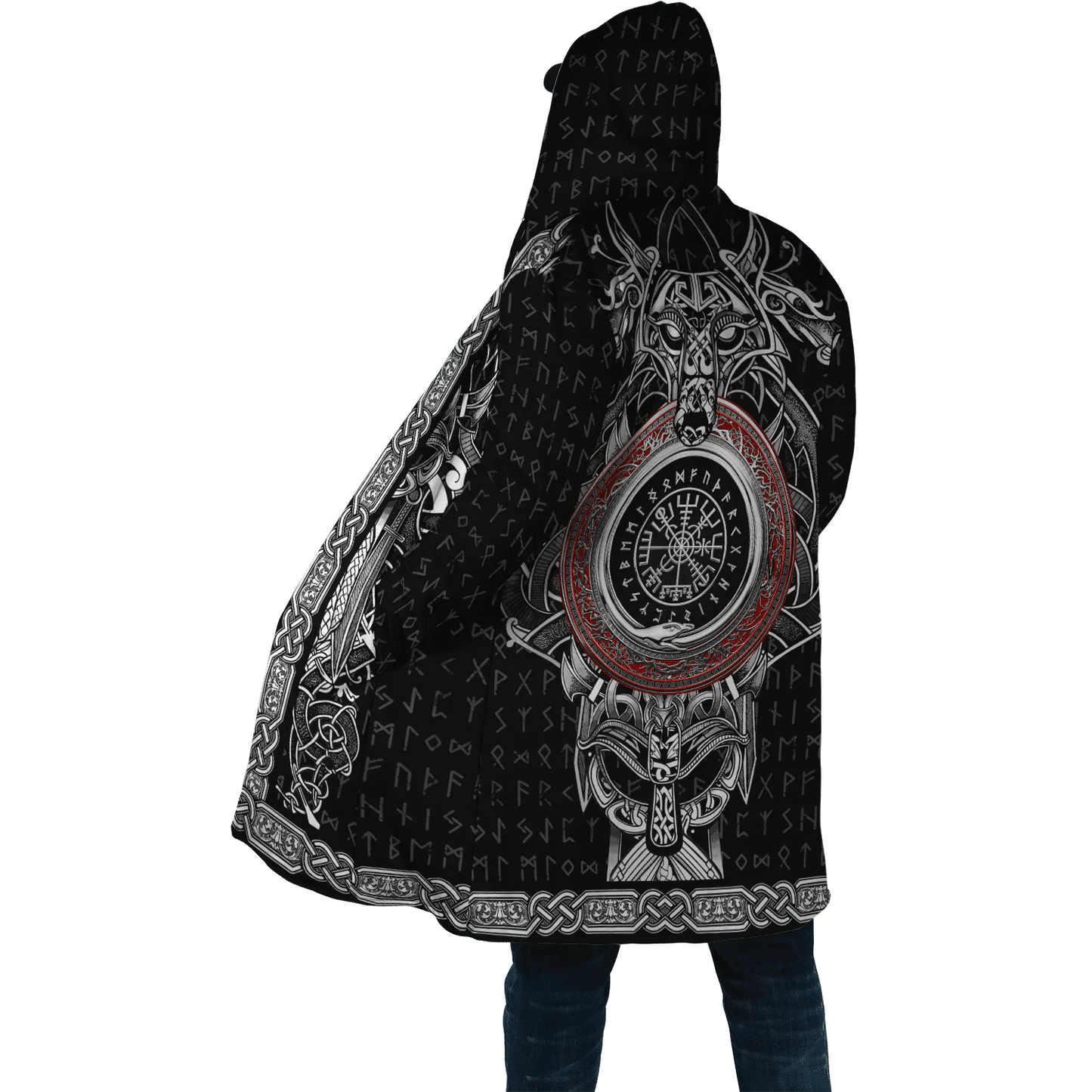 2021 Winter Mens Hooded cloak Raven Tattoo symbol 3D Printing Fleece wind breaker Unisex Casual Thick Warm Hood cloak PF16