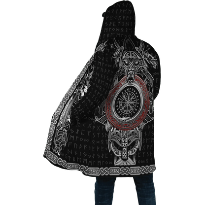2021 Winter Mens Hooded cloak Raven Tattoo symbol 3D Printing Fleece wind breaker Unisex Casual Thick Warm Hood cloak PF16