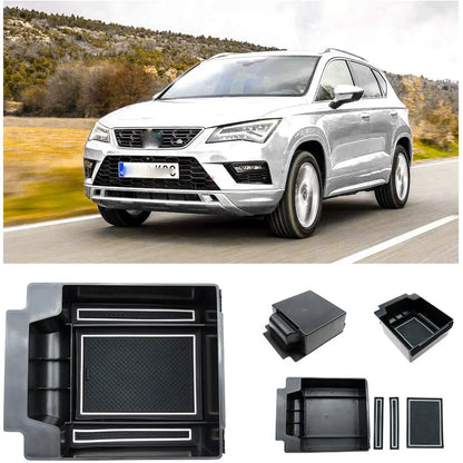 LFOTPP Car Armrest Storage Box for Seat Ateca 2017-2022 2023 2024 Central Control Container Auto Seat Ateca Accessories 2023