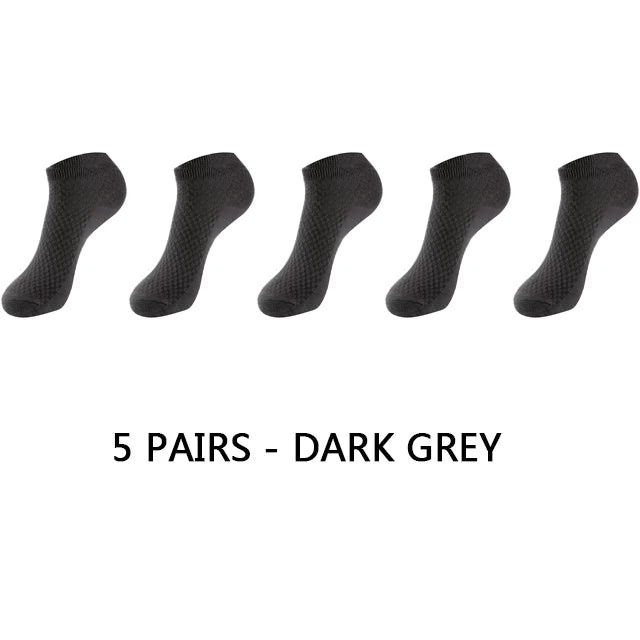 10Pairs/lot Bamboo Fiber Men Socks Large Size Short Ankle Business Black Male Meias Socks Breathable Men Plue Size EU38-48