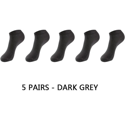 10Pairs/lot Bamboo Fiber Men Socks Large Size Short Ankle Business Black Male Meias Socks Breathable Men Plue Size EU38-48