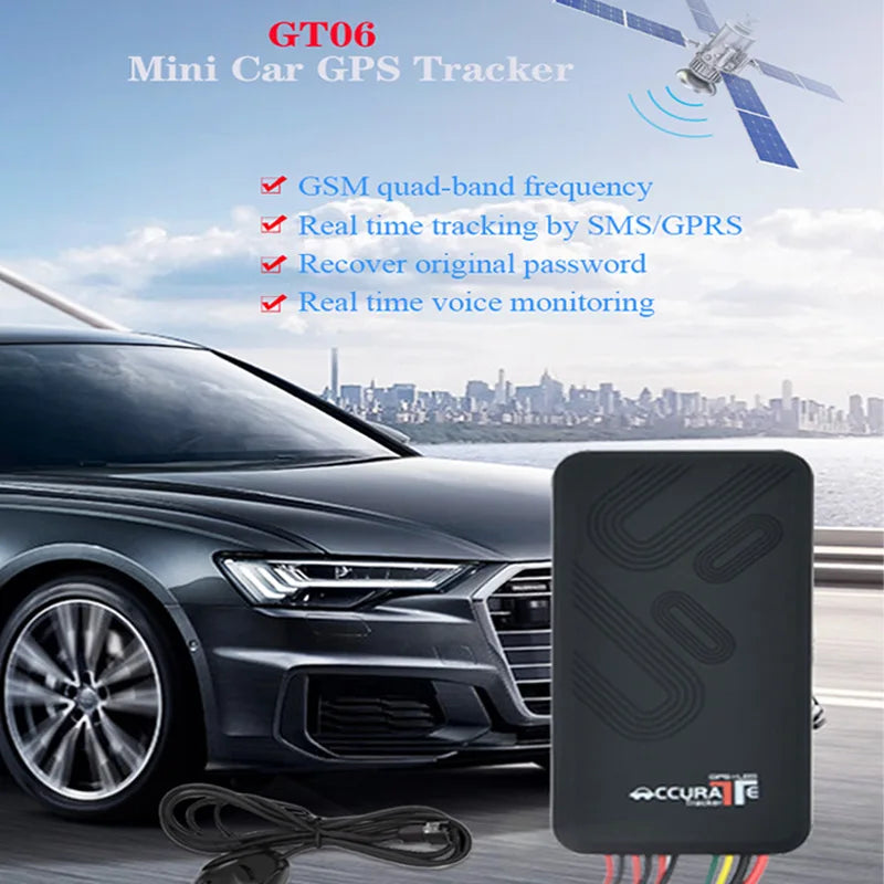 Mini GT06 Car GPS Tracker SMS GSM GPRS Vehicle Online Tracking System Remote Control Alarm for Google Map Gps Locator