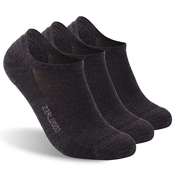 ZEALWOOD Merino Wool Running Socks Men Women No Show/Ankle/Crew Anti-blister Cushion Athletic Socks Ultra-Light Tennis 1/3 Pairs