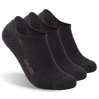 ZEALWOOD Merino Wool Running Socks Men Women No Show/Ankle/Crew Anti-blister Cushion Athletic Socks Ultra-Light Tennis 1/3 Pairs