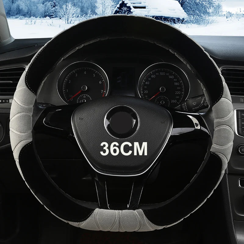 D/O Shape 36cm Plush Car Steering Wheel Cover for Honda Civic Ciimo Jade SUZUKI Alto LINGYANG NISSAN Juke Toyota Aqua Prius