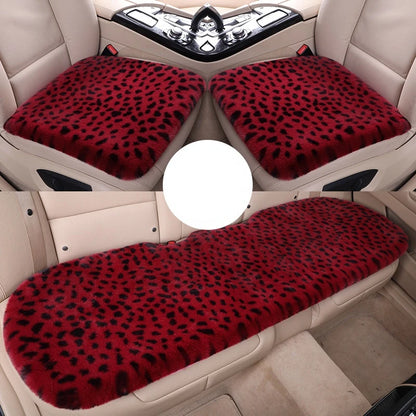 Seat Cushion Leopard Fluffy Pink Covers for Cars Seat Cover Car Decor Accessories Interior for Women for BMW Honda Hyundai LADA