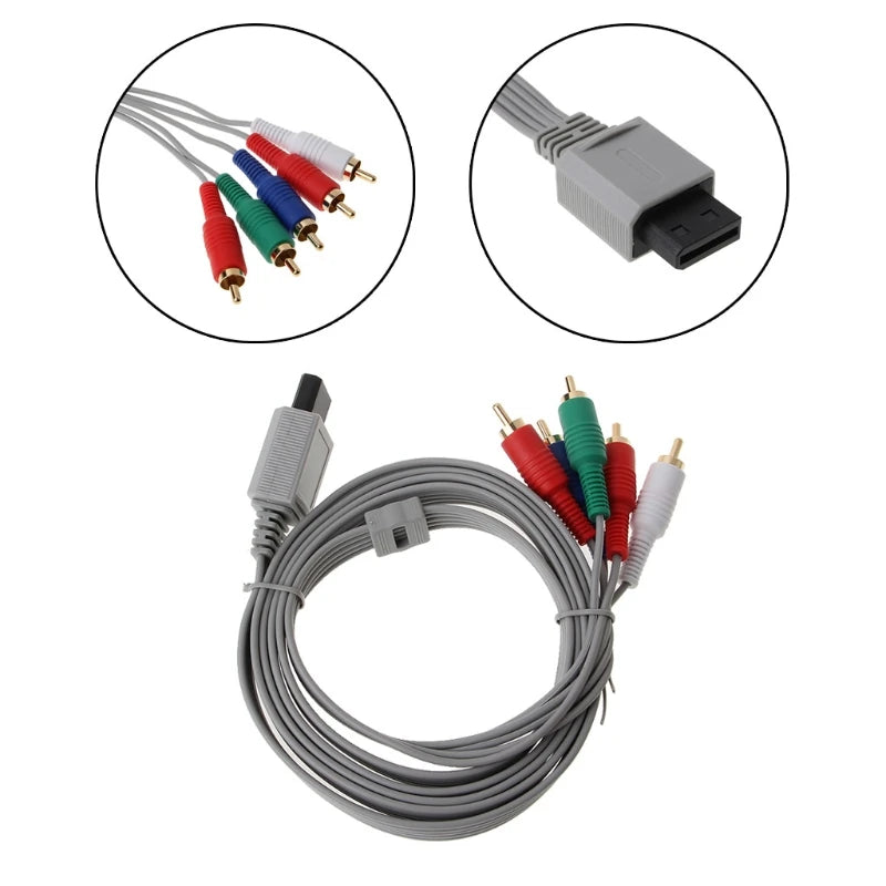 1.8m Component 1080P HDTV AV Audio 5RCA Adapter Cable For Nintendo Wii Console