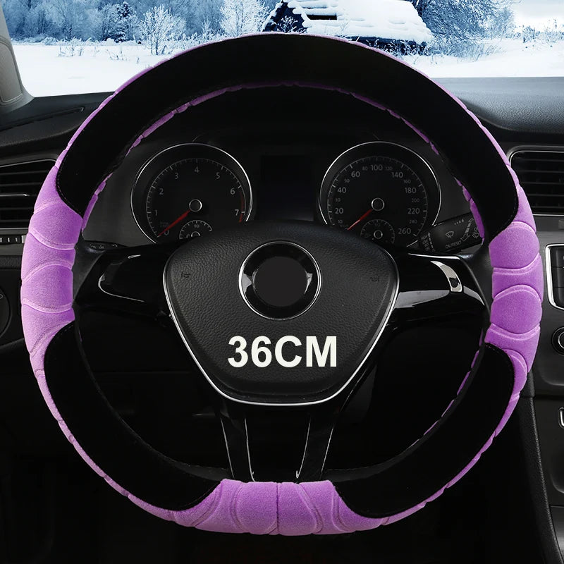 D/O Shape 36cm Plush Car Steering Wheel Cover for Honda Civic Ciimo Jade SUZUKI Alto LINGYANG NISSAN Juke Toyota Aqua Prius