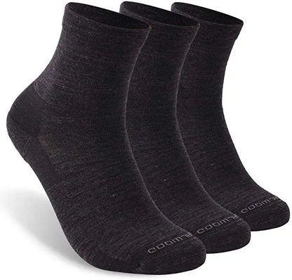 ZEALWOOD 3 Pairs Lifestyle Series Merino Wool Running Socks Men Women Crew Anti-blister Cushion Athletic Sock Ultra-Light Tennis