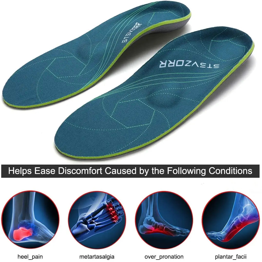 Orthotic Insoles for Plantar Fasciitis Relief-Arch Support, Flat Feet Pain Relief, Shock Absorption, All-Day Comfort  Women Men