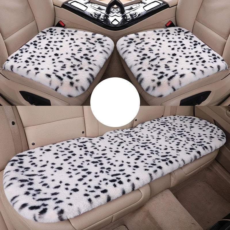 Seat Cushion Leopard Fluffy Pink Covers for Cars Seat Cover Car Decor Accessories Interior for Women for BMW Honda Hyundai LADA
