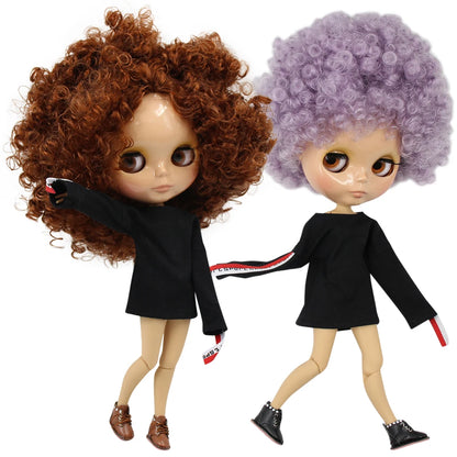 ICY DBS Blyth doll 1/6 bjd joint body tan skin doll glossy face 30cm toy random eyes colors