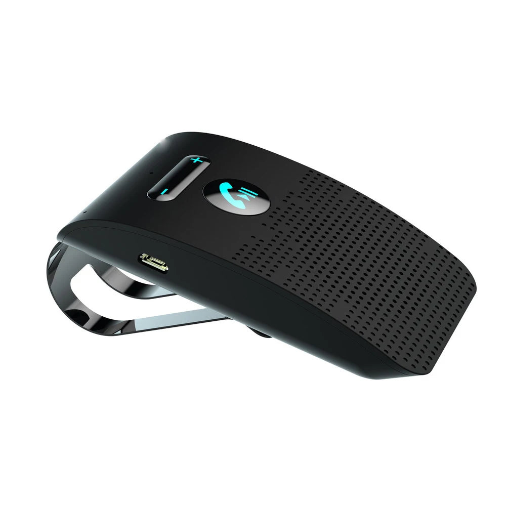 5.0 Handsfree Car Kit Hifi Speaker 2W Wireless Audio Receiver MP3 Music Player Noise Cancelling Sun Visor Clip