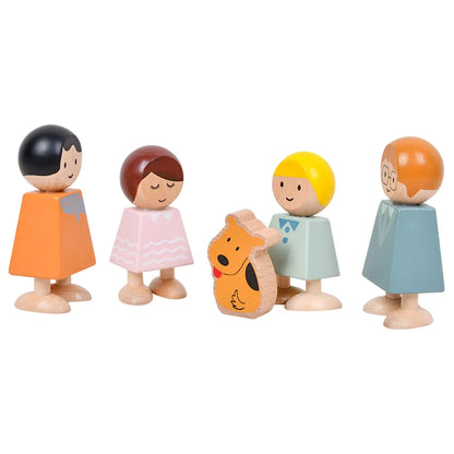 5Pcs Montessori Children Early Education Characters Building Blocks Baby Cognition Family Toys Development Toys