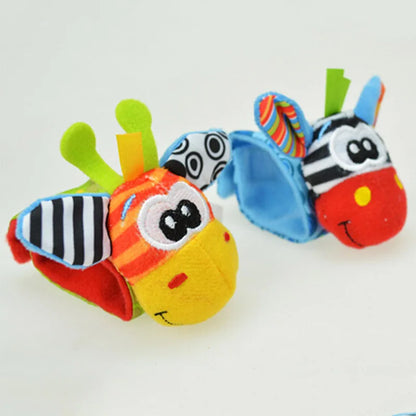 0-12 Months Baby Rattles Cartoon Baby Toys Children Infant Newborn Toys Soft Plush Sock Baby Rattle Toy Wrist Strap Baby Socks