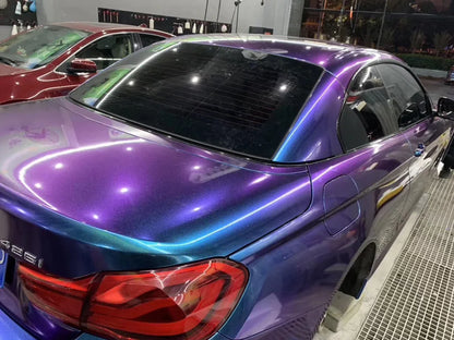 Premium Gloss Chameleon Pearl Glitter Metallic Green purple Vinyl Car Wrap Foil With Air Release Diamond Car Sticker Decal