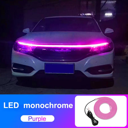 Car Hood Daytime Running Light Strip Waterproof Flexible LED Auto Decorative Atmosphere Lamp Ambient Backlight 12V Universal