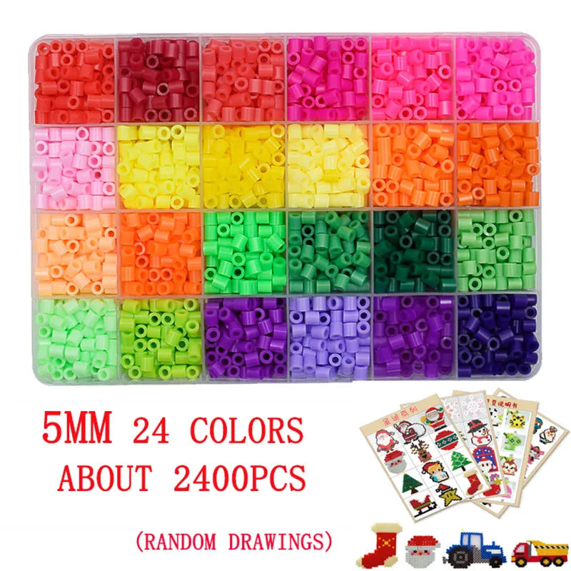 Perler Toy Kit 5mm/2.6mm Hama beads 3D Puzzle DIY Toy Kids Creative Handmade Craft Toy Gift 72 colors 39000pcs