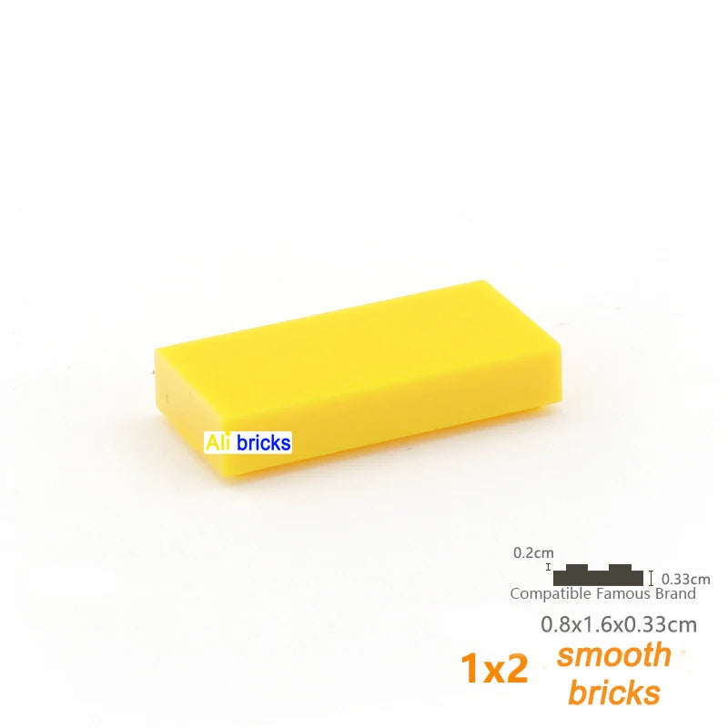 60pcs/lot DIY Blocks Building Bricks Smooth 1X2 Educational Assemblage Construction Toys for Children Size Compatible With Brand