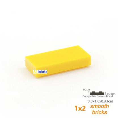 60pcs/lot DIY Blocks Building Bricks Smooth 1X2 Educational Assemblage Construction Toys for Children Size Compatible With Brand