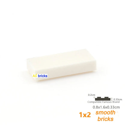 60pcs/lot DIY Blocks Building Bricks Smooth 1X2 Educational Assemblage Construction Toys for Children Size Compatible With Brand