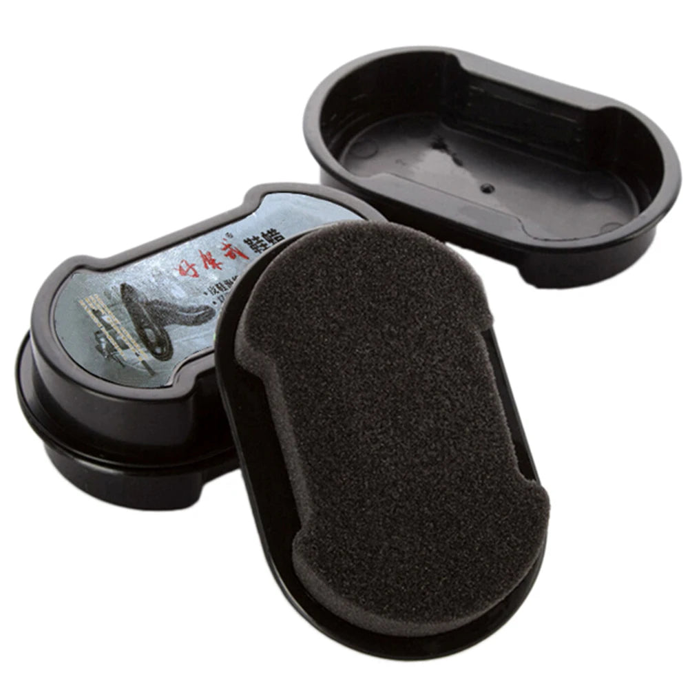 Black Quick Cleaning Leather Shoes Cleaner Leather Polishing Liquid Wax Shining Sponge Wiping For Shoe Boot