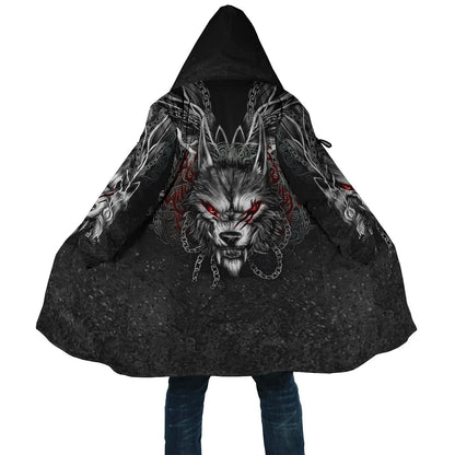 2021 Winter Mens Cloak skull and Dragon Armor Tattoo 3D Print Fleece Hooded cloak Unisex Casual Thick Warm cloak coat PF30