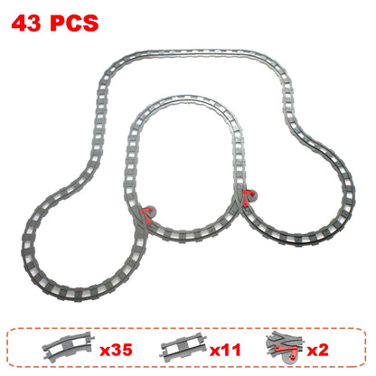 Rail Transport Big Size Building Blocks Creative Track Accessories Assemble Toys For Children Bricks Compatible City Train Set
