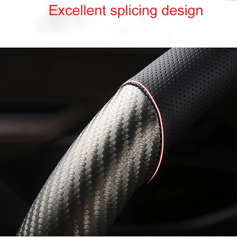 Carbon Fiber Car Steering Wheel Cover For Seat Leon 5F Mk3 2013-2021 Ibiza 6J Tarraco Arona Ateca Alhambra Auto Accessories