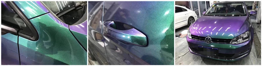 Premium Gloss Chameleon Pearl Glitter Metallic Green purple Vinyl Car Wrap Foil With Air Release Diamond Car Sticker Decal