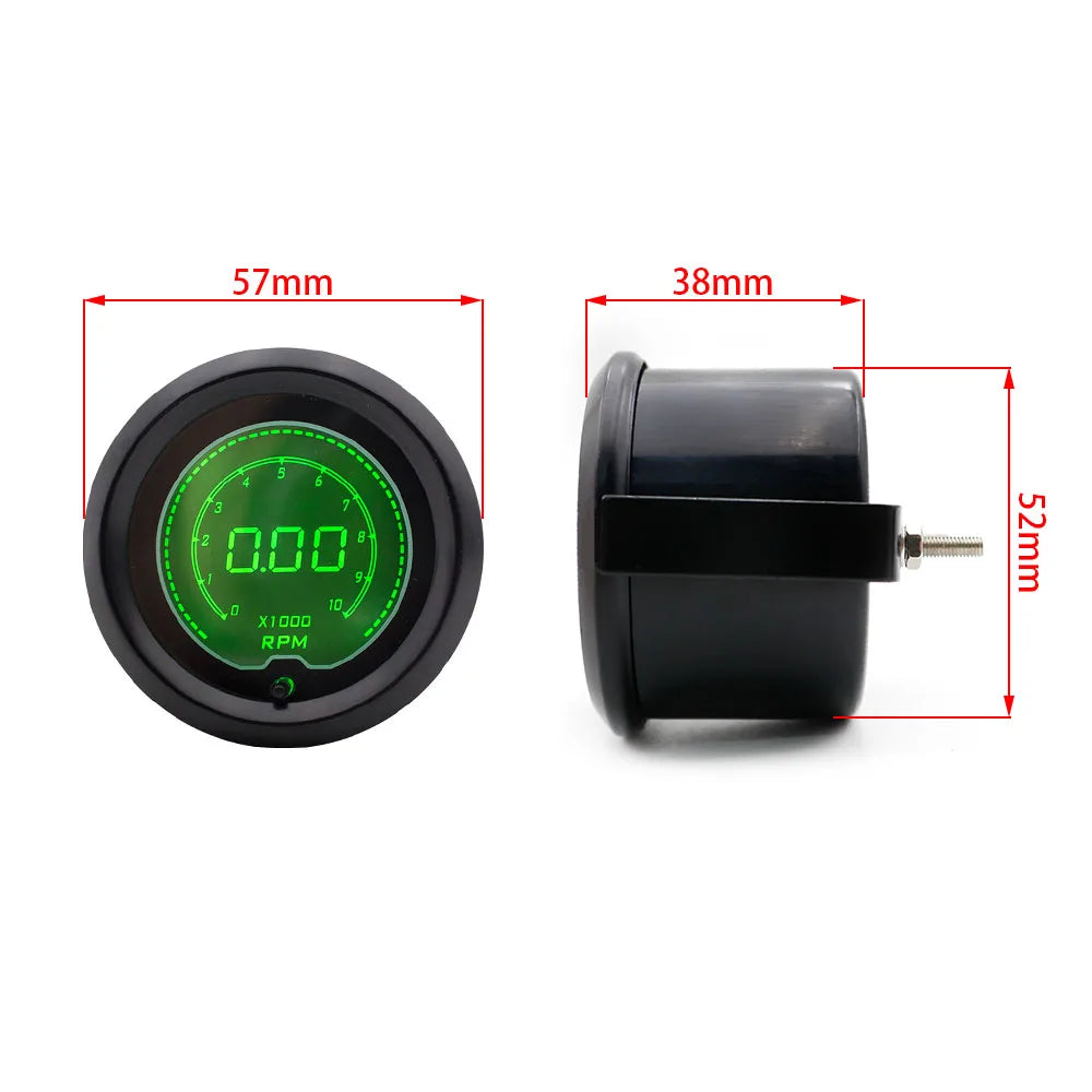 2" 52MM EVO Digital Car Tachometer 7 Colors LCD 0-10000 RPM Gauge Digital Tachometer Car meter