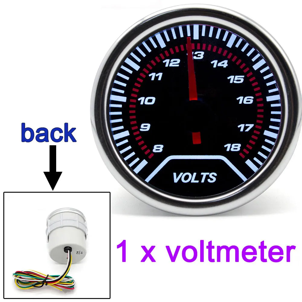 AD 52mm Water Temperature Gauge + 10mm Sensor  Boost Gauge Bar Psi Vacuum Oil Temp Press Voltmeter Tachometer RPM Car Gauge Pods