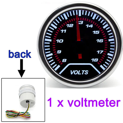 AD 52mm Water Temperature Gauge + 10mm Sensor  Boost Gauge Bar Psi Vacuum Oil Temp Press Voltmeter Tachometer RPM Car Gauge Pods