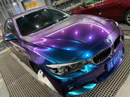 Premium Gloss Chameleon Pearl Glitter Metallic Green purple Vinyl Car Wrap Foil With Air Release Diamond Car Sticker Decal