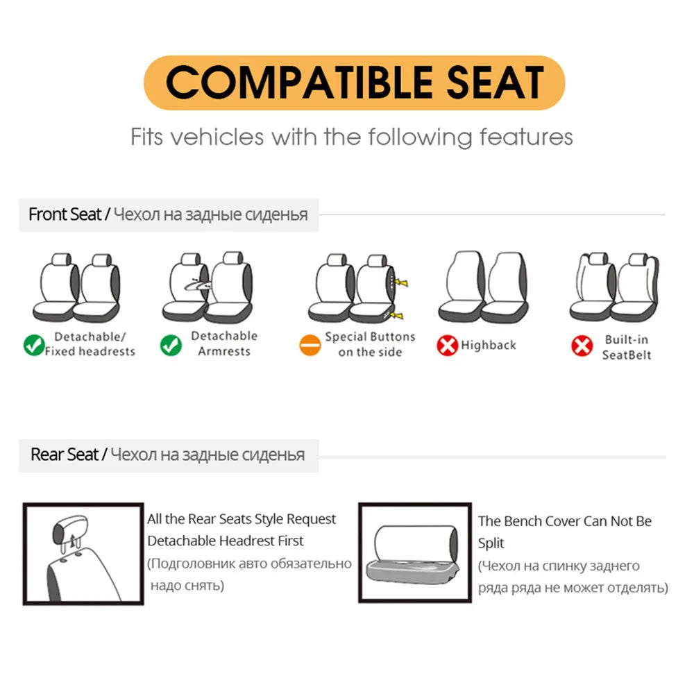 2/5Seats Fabric Car Seat Covers For Peugeot 508 207 307 407 3008 206 2008 208 sw 308 107 301 408 5008 4008 Rifter Traveller RCZ
